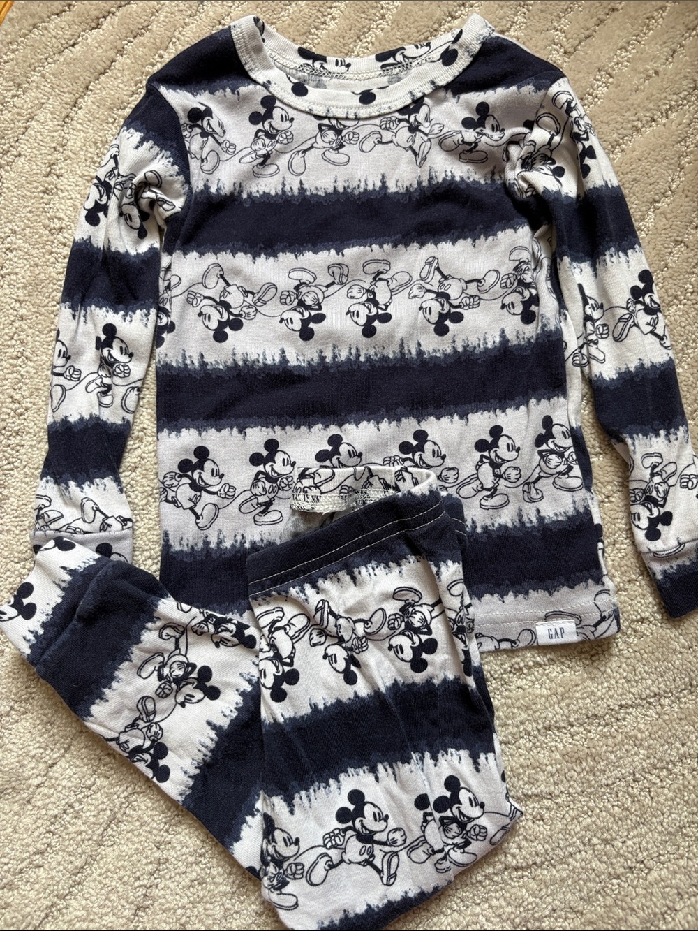 Gap Disney Mickey Mouse Tie Dye Stripe Pajamas